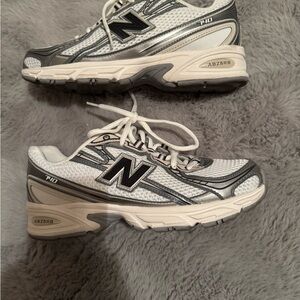 New Balance White and Black Running Shoes